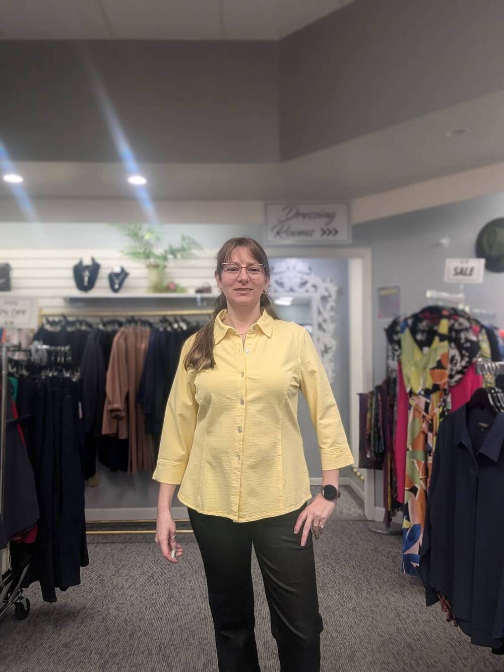 NEW FOCUS FASHION stretch pucker jaquard 3/4 sleeve blouse in may flower